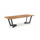 Стол обеденный HALMAR MASSIVE дуб светлый/черный 160-250/90